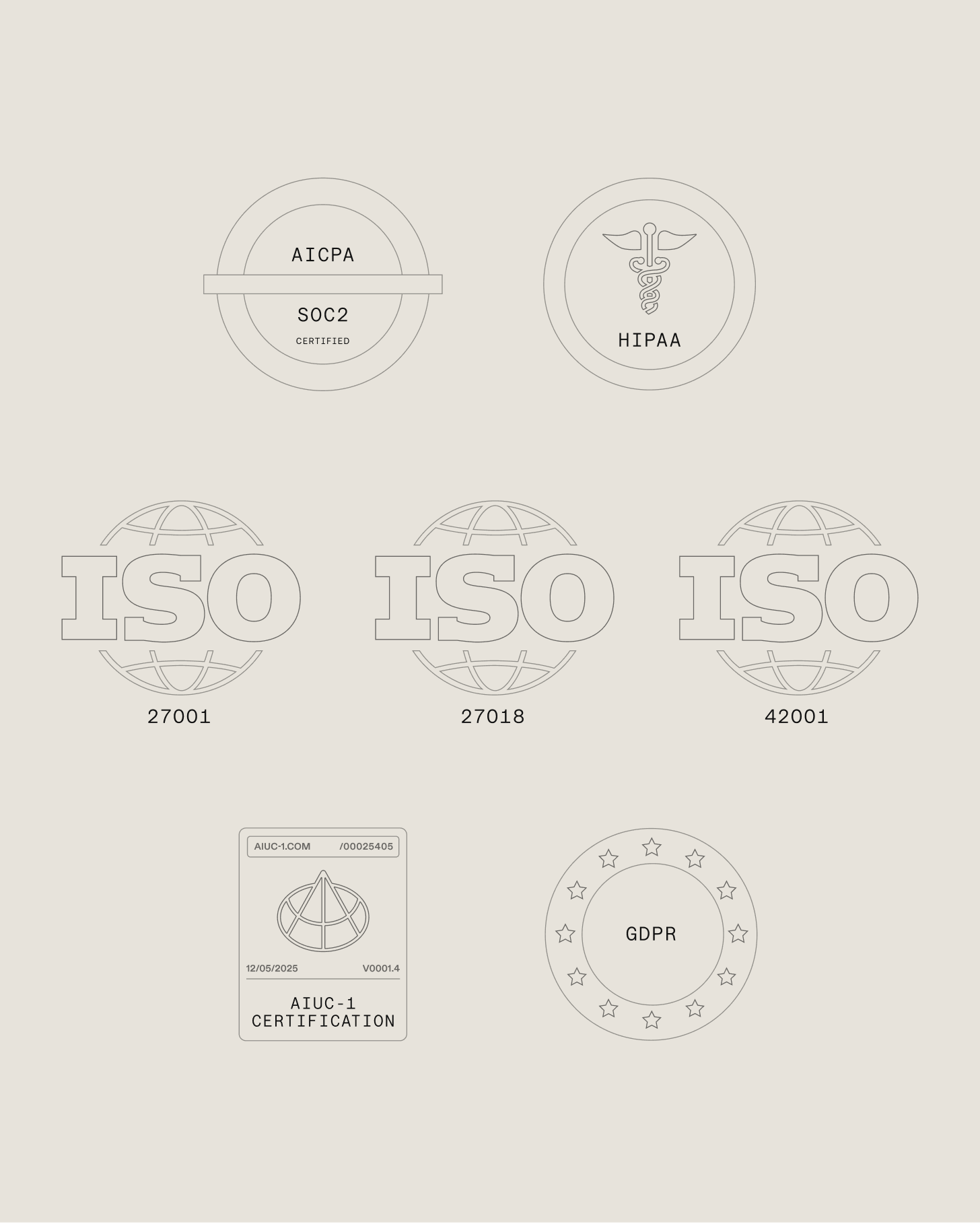 Security and compliance certification badges